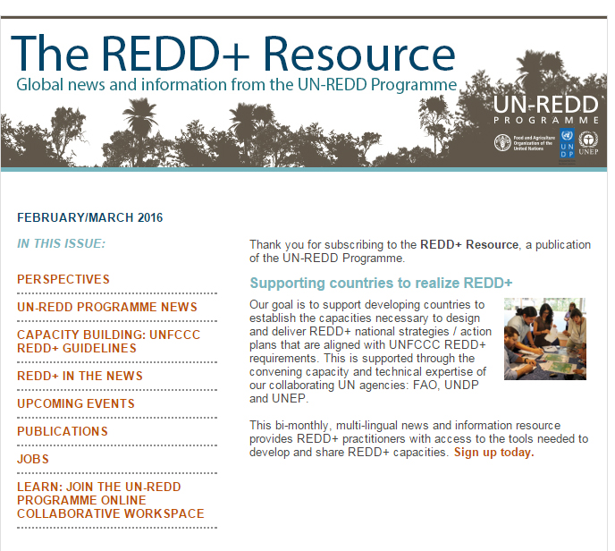 The REDD+ Resource: April/May 2016
