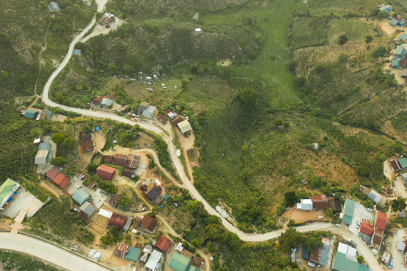 A bird's eye view of D'Kno Commune in Lam Dong Province