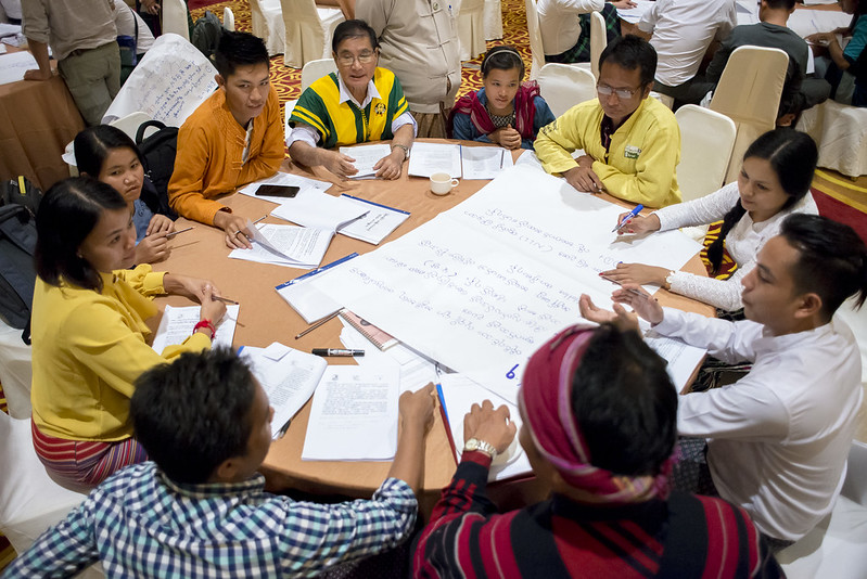 Participants reviewing and revising the selected policies and measures (PAMs) of Myanmar’s National REDD+ Strategy.