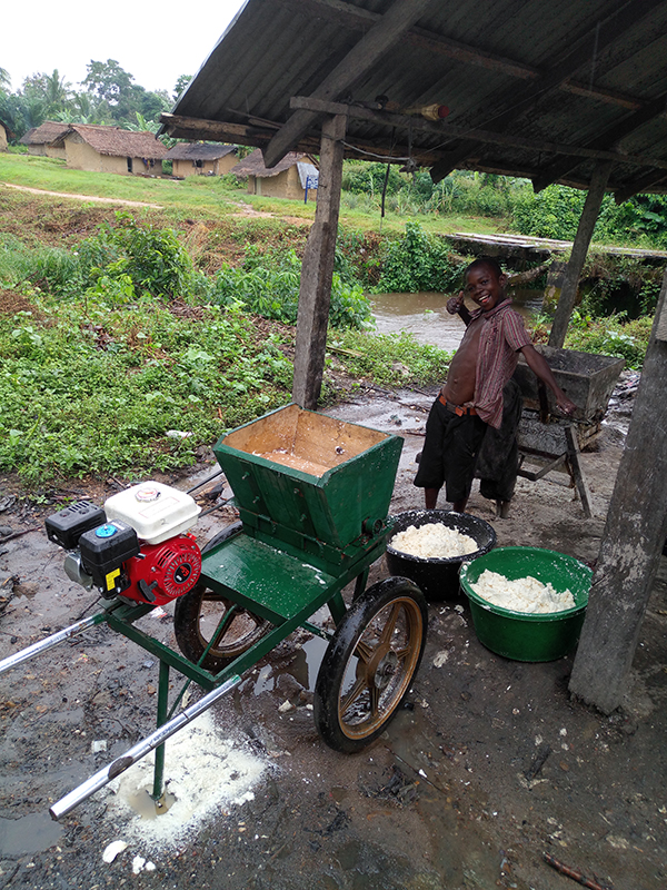 For example, it used to take six days to grate 50 kilos of cassava, but with the machine, it only takes a couple of hours.