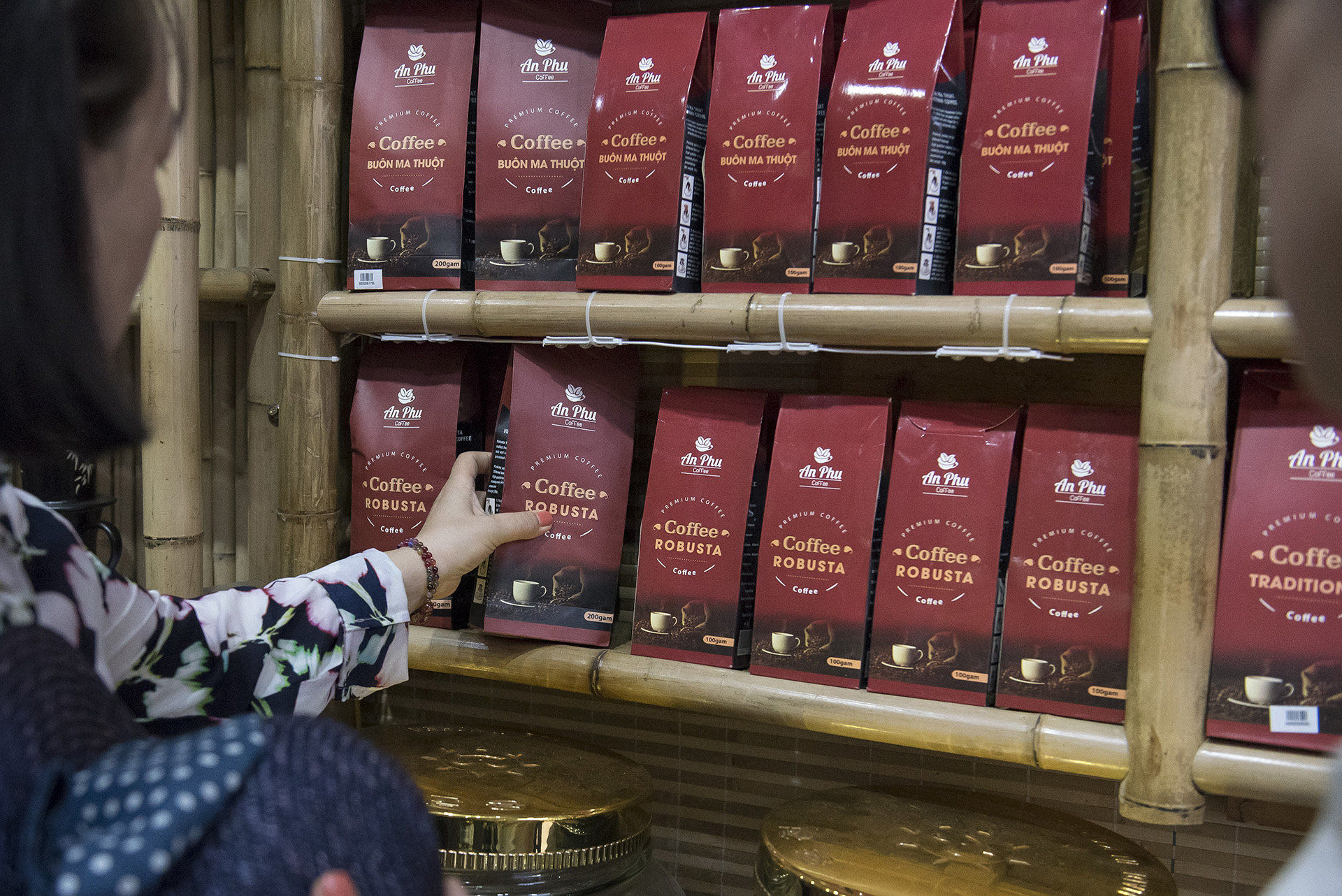 Coffee for sale at a shop in Hanoi, Viet Nam. Photo credit: Cory Wright/UN-REDD Programme