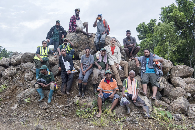The NFI team pictured near the main camp, near Kupiano, Papua New Guinea. (Photo credit: Cory Wright/UN-REDD)