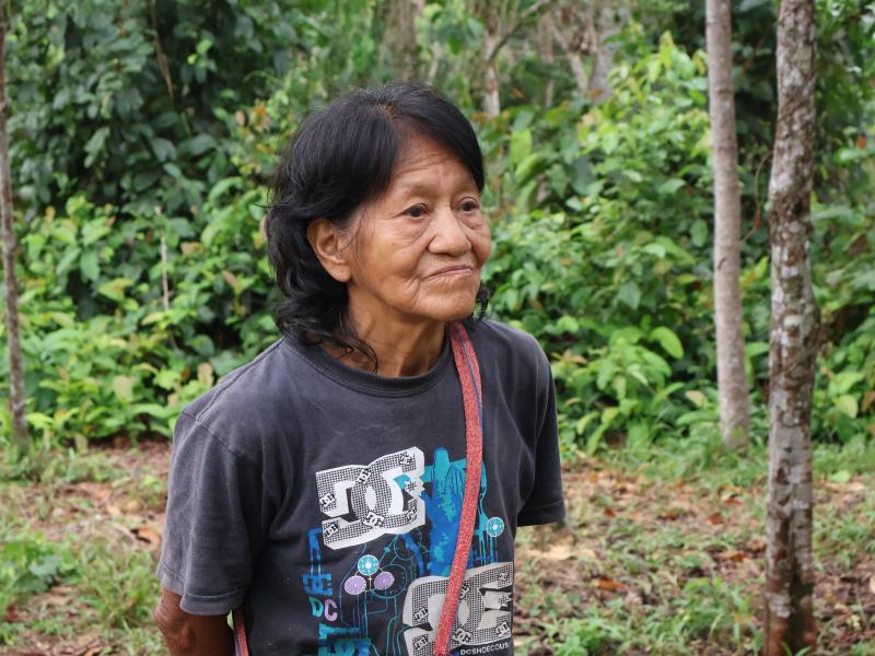 woman in the forest